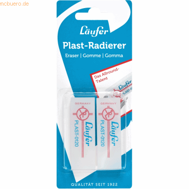 12 x Läufer Radiergummi Plast 120 65x21x12mm von Läufer