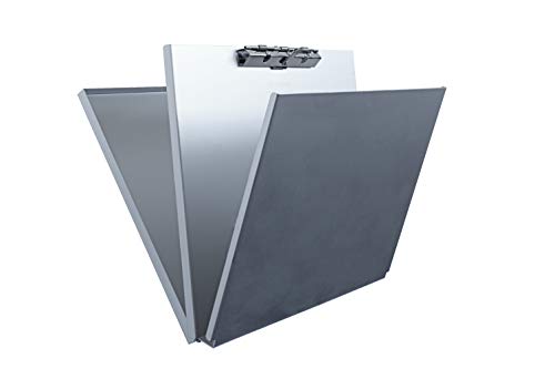 Läufer 00170 A-Holder Klemmbrett auf Formularhalter, mit Fach und Zwischenlage, oben öffnend, gezahnte Klemme, für DIN A4, robustes aluminum, Silber Läufer 00170 A-Holder Klemmbrett auf Formularhalter, mit Fach und Zwischenlage, oben öffnend, gezahnte Klemme, für DIN A4, robustes aluminum, Silber von Saunders