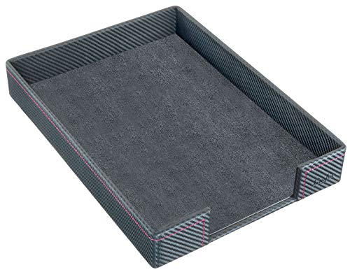 Läufer 35057 Concerto Briefkorb aus Leder, Echt Leder, schwarz, carbon, Ziernaht pink, Handgefertigt aus Echtleder in Deutschland, Briefablage aus Leder Läufer 35057 Concerto Briefkorb aus Leder, Echt Leder, schwarz, carbon, Ziernaht pink, Handgefertigt aus Echtleder in Deutschland, Briefablage aus Leder von Läufer