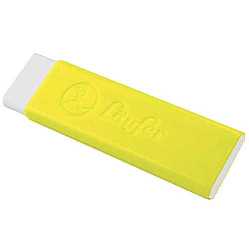 Läufer 69262 Pocket Radierer, Radiergummi für Bleistifte und Farbstifte, gelb, mit Schutzhülle, Radierer für die Hosentasche von Läufer