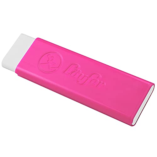 Läufer 69264 Pocket Radierer, Radiergummi für Bleistifte und Farbstifte, pink, mit Schutzhülle, Radierer für die Hosentasche von Läufer