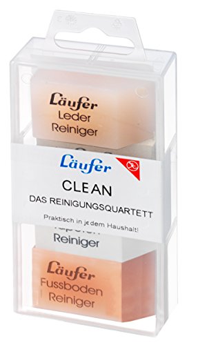 Läufer 69463 Clean Reinigungsradierer, Schmutzradierer für Tapete, Laminat, Parket, Leder und Metall, Set enthält 4 Haushaltsradierer, 14,10 von Läufer