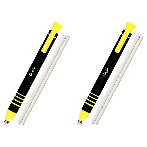 Läufer 69542 Radierstift gelb, inkl. 2 Ersatzradierer, nachfüllbarer Radiergummi, sehr präzise, Blisterkarte enthält 1 Radierstift und 2 Ersatzradierer (Packung mit 2) von Läufer