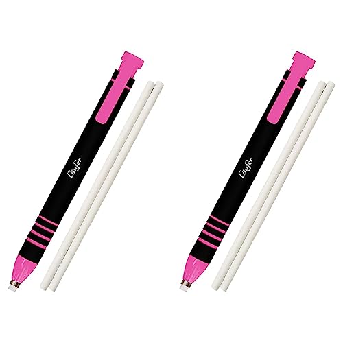 Läufer 69543 Radierstift pink, inkl. 2 Ersatzradierer, nachfüllbarer Radiergummi, sehr präzise, Blisterkarte enthält 1 Radierstift und 2 Ersatzradierer (Packung mit 2) von Läufer