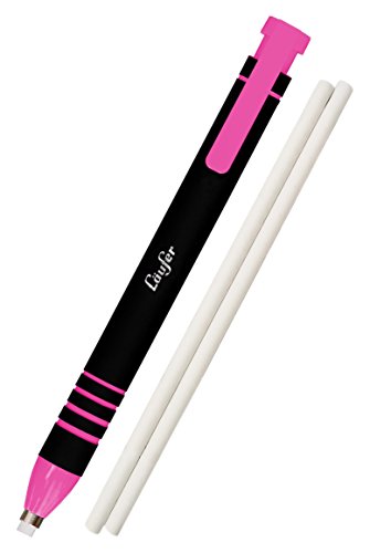 Läufer 69543 Radierstift pink, inkl. 2 Ersatzradierer, nachfüllbarer Radiergummi, sehr präzise, Blisterkarte enthält 1 Radierstift und 2 Ersatzradierer von Läufer