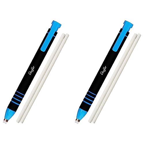 Läufer 69545 Radierstift blau, inkl. 2 Ersatzradierer, nachfüllbarer Radiergummi, sehr präzise, Blisterkarte enthält 1 Radierstift und 2 Ersatzradierer (Packung mit 2) von Läufer