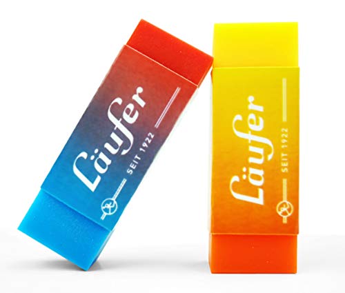 Läufer 69825 Plast Color Radiergummi, zweifarbig, radiert zuverlässig Bleistifte und Buntstifte, Blisterkarte enthält 2 Radierer für Schule, zuhause und im Büro, zweifarbig orange-gelb und rot-blau Läufer 69825 Plast Color Radiergummi, zweifarbig, radiert zuverlässig Bleistifte und Buntstifte, Blisterkarte enthält 2 Radierer für Schule, zuhause und im Büro, zweifarbig orange-gelb und rot-blau von Läufer