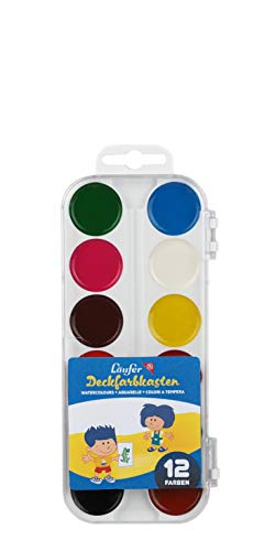 Läufer 87012 Deckfarbkasten aus Kunststoff, 12 Leuchtende deckende Wasserfarben, Gut Mischbar, EN 71 Zertifiziert Läufer 87012 Deckfarbkasten aus Kunststoff, 12 Leuchtende deckende Wasserfarben, Gut Mischbar, EN 71 Zertifiziert von Läufer