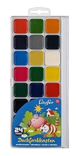 Läufer 87024 Deckfarbkasten aus Kunststoff, 24 Leuchtende deckende Wasserfarben, Gut Mischbar, EN 71 Zertifiziert Läufer 87024 Deckfarbkasten aus Kunststoff, 24 Leuchtende deckende Wasserfarben, Gut Mischbar, EN 71 Zertifiziert von Läufer