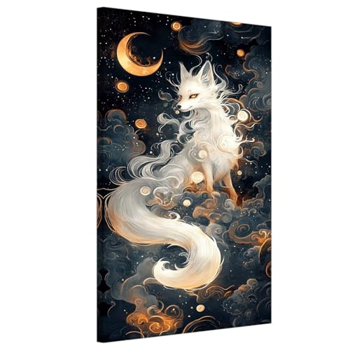 Diamond Painting Erwachsene Karikatur Diamond Painting Fuchs Basteln Erwachsene Diamant Bilder Geschenke Set，DIY 5D Diamant Stickerei Kreuzstich Malerei Set Wand Arts Heimdekoration 70x140cm Xy-1168 von Laewaele