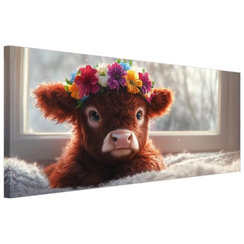 Diamond Painting Erwachsene Ochse Diamond Painting Blume Basteln Erwachsene Diamant Bilder Geschenke Set，DIY 5D Diamant Stickerei Kreuzstich Malerei Set für Wand Arts und Heimdekoration 40x80cm Xy-278 von Laewaele
