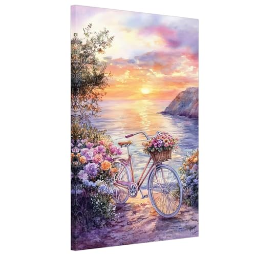 Diamond Painting Erwachsene Sonnenuntergang Diamond Painting Strand Basteln Erwachsene Diamant Bilder Geschenke Set，DIY 5D Diamant Stickerei Kreuzstich Malerei Set Wand Arts Heimdekor 85x170cm Xy-1158 von Laewaele
