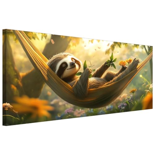 Diamond Painting Karikatur Diamond Painting Erwachsene Faultier DIY Full Drill Diamant Bilder Anfänger Set，Runder Vollbohrer Malerei Stickerei Kreuzstich，Geeignet Geschenke Home Dekor 40x80cm Xy-289 von Laewaele