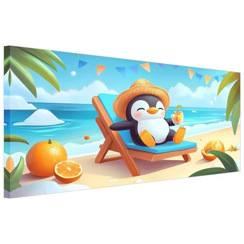 Diamond Painting Karikatur Diamond Painting Erwachsene Pinguin DIY Full Drill Diamant Bilder Anfänger Set，Runder Vollbohrer Malerei Stickerei Kreuzstich，Geeignet Geschenke Home Dekor 55x110cm Xy-819 von Laewaele