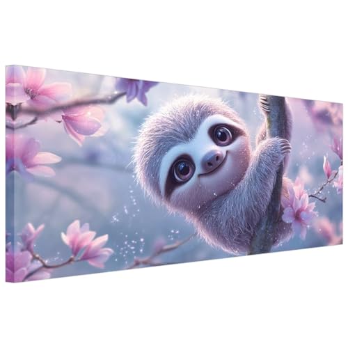 Diamond Painting Niedlich Diamond Painting Erwachsene Faultier DIY Full Drill Diamant Bilder Anfänger Set，Runder Vollbohrer Malerei Stickerei Kreuzstich，Geeignet Geschenke Home Dekor 60x120cm Xy-281 von Laewaele