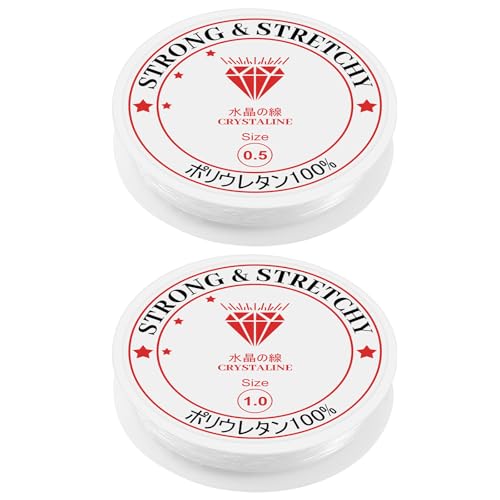 2 Stück elastischer Faden für Armbänder, strapazierfähig, 0,5 – 1,0 mm, elastischer Faden für Armbänder, 17 – 5 m, transparent, für Armbänder, Halsketten, Schmuckherstellung 2 Stück elastischer Faden für Armbänder, strapazierfähig, 0,5 – 1,0 mm, elastischer Faden für Armbänder, 17 – 5 m, transparent, für Armbänder, Halsketten, Schmuckherstellung von Lafefe