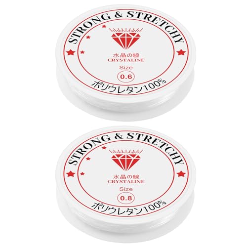 2 Stück elastischer Faden für Armbänder, strapazierfähig, 0,6 – 0,8 mm, elastischer Faden für Armbänder, 15 – 6,5 m, transparent, für Armbänder, Halsketten, Schmuckherstellung 2 Stück elastischer Faden für Armbänder, strapazierfähig, 0,6 – 0,8 mm, elastischer Faden für Armbänder, 15 – 6,5 m, transparent, für Armbänder, Halsketten, Schmuckherstellung von Lafefe