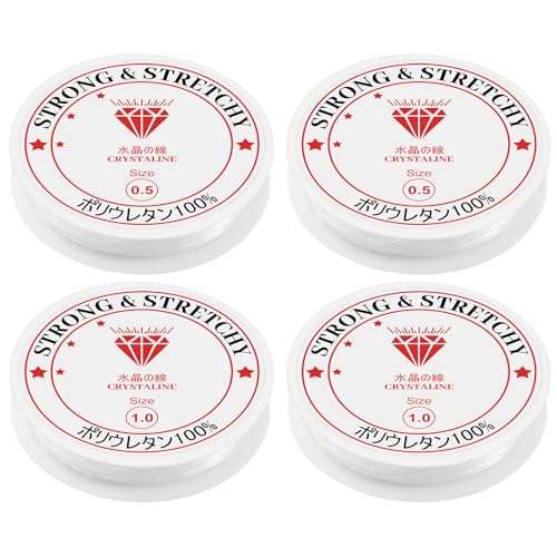 4 Stück elastischer Faden für Armbänder, strapazierfähig, 0,5 – 1,0 mm, elastischer Faden für Armbänder, 17 – 5 m, transparent, für Armbänder, Halsketten, Schmuckherstellung 4 Stück elastischer Faden für Armbänder, strapazierfähig, 0,5 – 1,0 mm, elastischer Faden für Armbänder, 17 – 5 m, transparent, für Armbänder, Halsketten, Schmuckherstellung von Lafefe