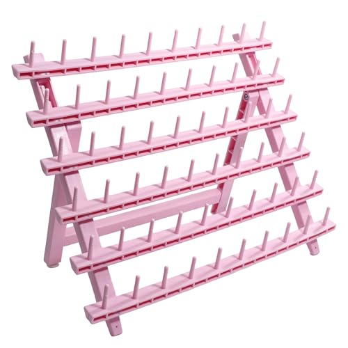 Laflare Braid Rack 60 Spulen, PP Flechten Haarständer, Fadenregal, Näh-Organizer, Quilten, Stickerei - Vielseitiger Verlängerungshalter (Rosa) von Laflare