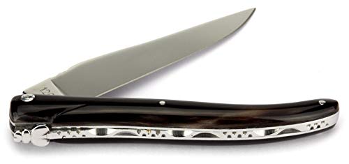 Laguiole en Aubrac Taschenmesser 12 cm L0512BUIF Griff Büffelhorn Messer Klinge glänzend von LAGUIOLE EN AUBRAC L