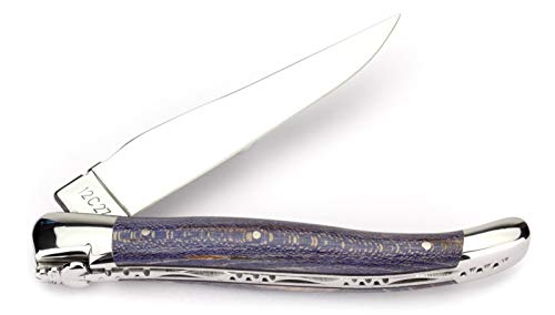 Laguiole en Aubrac Taschenmesser L0212KBIF 12 cm Messer, Griff blaue Platane, Backen und Klinge glänzend von LAGUIOLE EN AUBRAC L