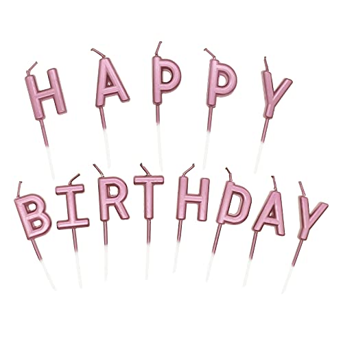 Alles Gute zum Geburtstag Kerzen,1 Satz Happy Birthday Kerze,Tortendeko Kuchen Topper für Geburtstag,Deko Geburtstagskerzen für Geburtstag Party Feier Lieferungen(Roségold) von Lahviuu