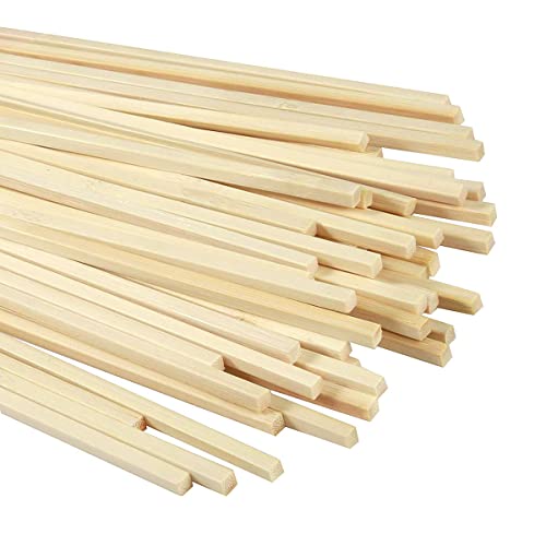 Bambusstäbe,100 pcs Quadratische Holzstäbe Bambusstreifen Eisstiele Holz Holzleisten Holzstab Pole Wrap Holzstäbchen zum Basteln,für Bastelprojekte,30 cm * 5 mm von Lahviuu