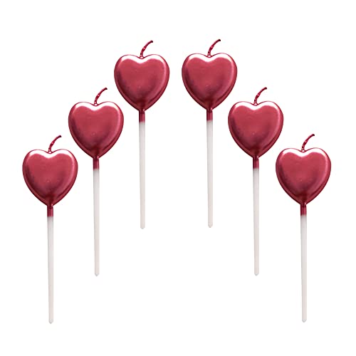 Herz Geburtstagskerzen,6 Pcs Cake Topper Dekorationen Ggeburtstag Kerzen Metallisch Kuchen Kerzen für Kinder Geburtstag Hochzeit Party Jahrestag Valentinstag Festival,Rot Herz Geburtstagskerzen,6 Pcs Cake Topper Dekorationen Ggeburtstag Kerzen Metallisch Kuchen Kerzen für Kinder Geburtstag Hochzeit Party Jahrestag Valentinstag Festival,Rot von Lahviuu