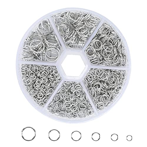 Lahviuu Jump Ringe Spaltringe,970 Stück Silber Sprungringe Set Offnen Biegeringe Öffnen Ringe Springen Sprungringe Öffnen,für Schmuckherstellung, Halskette, Armband, Schmuckzubehör Lahviuu Jump Ringe Spaltringe,970 Stück Silber Sprungringe Set Offnen Biegeringe Öffnen Ringe Springen Sprungringe Öffnen,für Schmuckherstellung, Halskette, Armband, Schmuckzubehör von Lahviuu