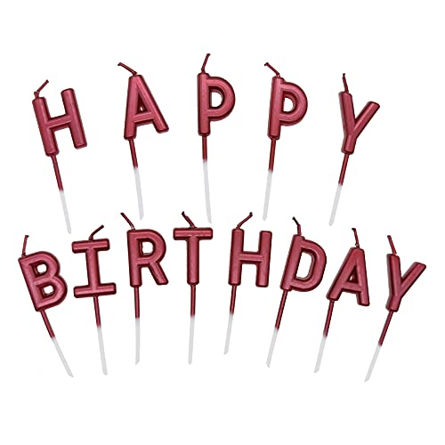Lahviuu Alles Gute zum Geburtstag Kerzen,1 Satz Happy Birthday Kerze,Tortendeko Kuchen Topper für Geburtstag,Deko Geburtstagskerzen für Geburtstag Party Feier Lieferungen(Rot) von Lahviuu