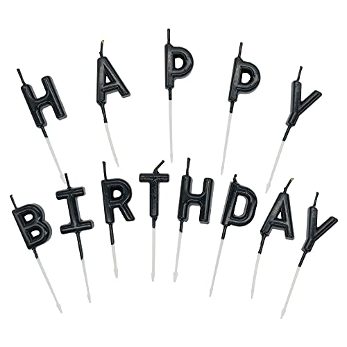 Alles Gute zum Geburtstag Kerzen,1 Satz Happy Birthday Kerze,Tortendeko Kuchen Topper für Geburtstag,Deko Geburtstagskerzen für Geburtstag Party Feier Lieferungen(Schwarz) von Lahviuu