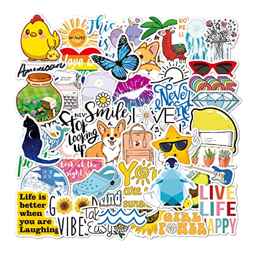 Lahviuu Aufkleber,50 Stück Aesthetic Sticker Decals Aufkleber Auto Trendy Wasserdicht Vinyl Stickers für Erwachsene Kinder（Style B） von Lahviuu