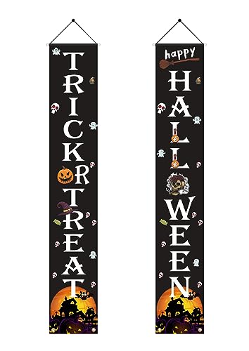 Lahviuu Halloween Banner, 2 Stück, Schwarz, 180 x 30 cm, Tür- und Wandmontage, Halloween Dekoration für Indoor/Outdoor Lahviuu Halloween Banner, 2 Stück, Schwarz, 180 x 30 cm, Tür- und Wandmontage, Halloween Dekoration für Indoor/Outdoor von Lahviuu
