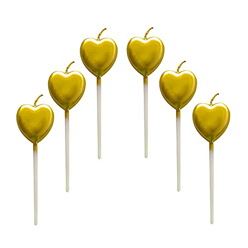 Herz Geburtstagskerzen,6 Pcs Cake Topper Dekorationen Ggeburtstag Kerzen Metallisch Kuchen Kerzen für Kinder Geburtstag Hochzeit Party Jahrestag Valentinstag Festival,Gold Herz Geburtstagskerzen,6 Pcs Cake Topper Dekorationen Ggeburtstag Kerzen Metallisch Kuchen Kerzen für Kinder Geburtstag Hochzeit Party Jahrestag Valentinstag Festival,Gold von Lahviuu