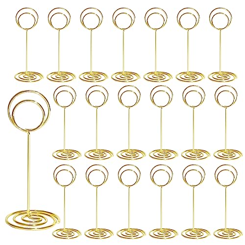 Lahviuu Tischkartenhalter, 20 Stück Rund Kartenhalter Menükartenhalter Fotohalter aus Metall Platzkartenhalter Clip Memohalter Tisch Nummer Halter, für Hochzeit Party Büro Restaurant, Gold 35x85mm Lahviuu Tischkartenhalter, 20 Stück Rund Kartenhalter Menükartenhalter Fotohalter aus Metall Platzkartenhalter Clip Memohalter Tisch Nummer Halter, für Hochzeit Party Büro Restaurant, Gold 35x85mm von Lahviuu