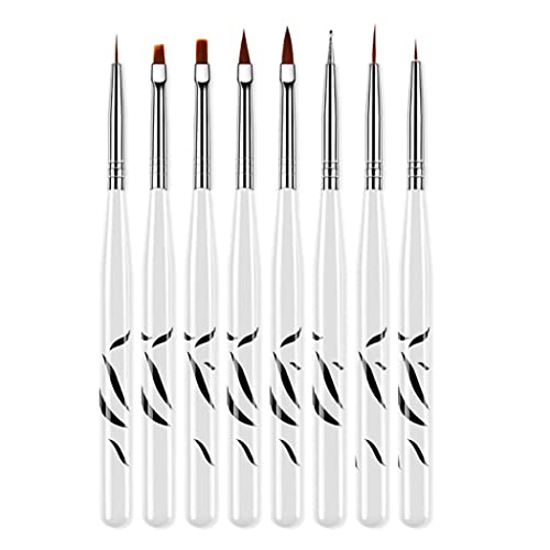 Lahviuu Pinsel Set,8 Stück Nylon Pinselset Schminkpinsel Aquarellpinsel Künstlerpinsel,für Acrylfarben, Ölfarben, Miniaturen, Face Painting,Modelle, Strichzeichnung und Nageldesign von Lahviuu