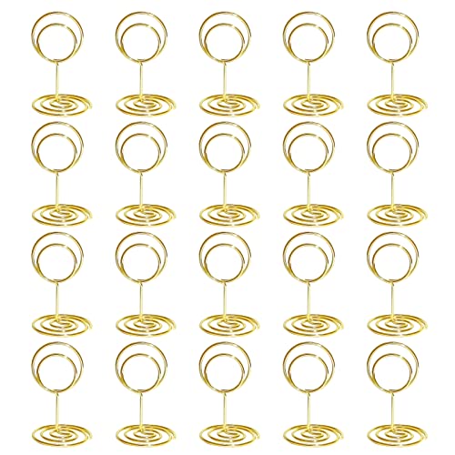 Tischkartenhalter,20 Stück Kartenhalter Menükartenhalter Fotohalter aus Metall Platzkartenhalter Clip Memohalter Tisch Nummer Halter,für Hochzeit Party Büro Restaurant(Rund) von Lahviuu