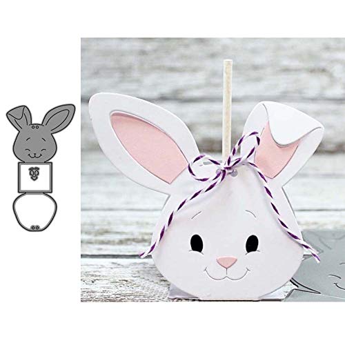 Lai-LYQ Metall-Stanzformen in Kaninchen-Box, für Bastelarbeiten, Scrapbooking, Prägung, Papierkarten, Stanzschablone, silberfarben von Lai-LYQ