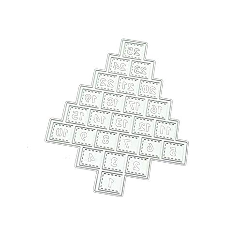 Lai-LYQ Stanzmaschine Stanzschablone, Stanzformen Nummer Zahl Baum Scrapbooking Prägeschablonen Karte Handwerk Geburtstag Geschenk Silver von Lai-LYQ