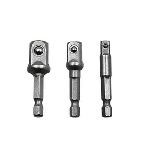 Chrom-Vanadium-Stahl-Steckschlüsseladapter, Sechskantschaft Auf 1/4 Zoll, 3/8 Zoll, 1/2 Zoll Verlängerungsbohrer, Sechskant-Bit-Set, Bohrmaschinen-Steckschlüsseladapter von LaiYN