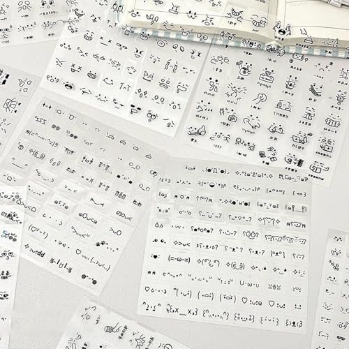 10 PCs Clear Emoticon Sticker Abziehbilder Für Scrapbooking Tagebücher & Telefondekor Emoticon Sticker Cartoon Schöne Dekoration Für Journal von Laikoutd