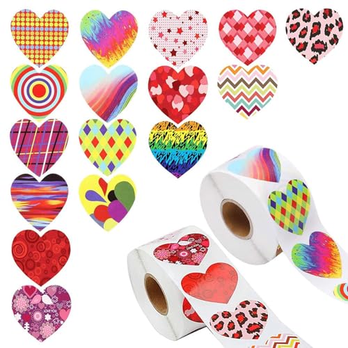 1000 PCs Herzaufkleber Valentinstag Geschenkaufkleber Selbstkleber Aufkleber Liebe Belohnungsaufkleber Dekoratives Aufkleber von Laikoutd
