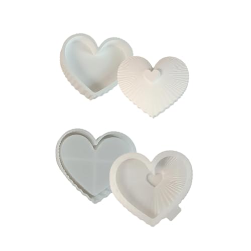 2 Stücke Mehrzweckherz Gestreiftes Silikonform Set Fashionble Storage Box Maker Für Kunst Und Kerzenkreation von Laikoutd