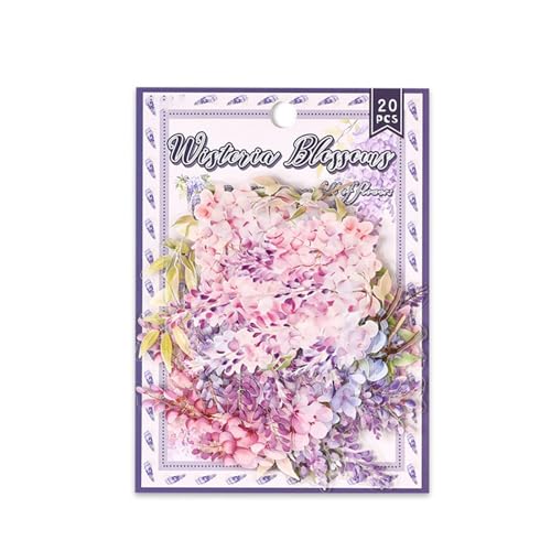 20pcs Blumenblatt Aufkleber Ästhetischer Aufkleber Für Wasserflaschen Laptop Scrapbooking Fotoalbum Telefon Fall Gitarrengepäck Kreative Journalzubehör von Laikoutd