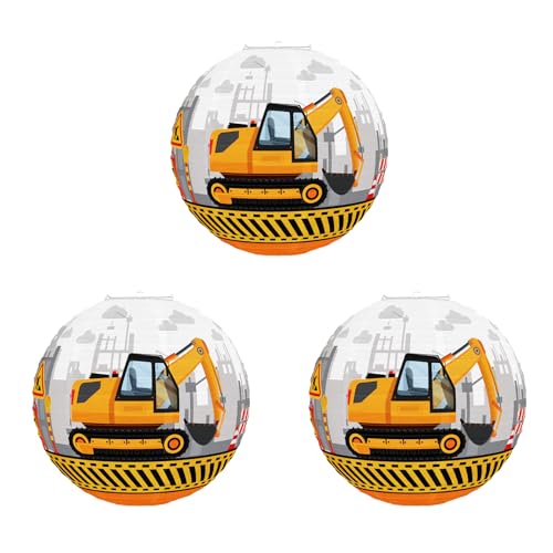 3pcs Construction Themeed Paper Lampen Hängende Dekoration Für Kinder Boy Birthday Party Und Babypartys Feiern Ausgrabungslaternen Laternen 3pcs Construction Themeed Paper Lampen Hängende Dekoration Für Kinder Boy Birthday Party Und Babypartys Feiern Ausgrabungslaternen Laternen von Laikoutd