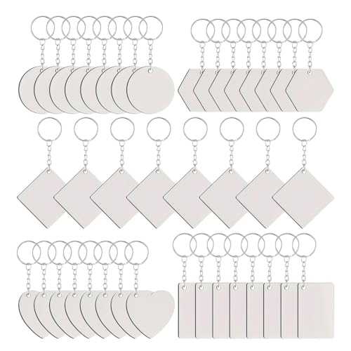 40 Stück doppelseitige Wärmeübertragungs-Schlüsselanhänger, Sublimations-Schlüsselanhänger-Kits, vielseitiges Schlüsselanhänger, Zubehör, kreativer Schmuck von Laikoutd