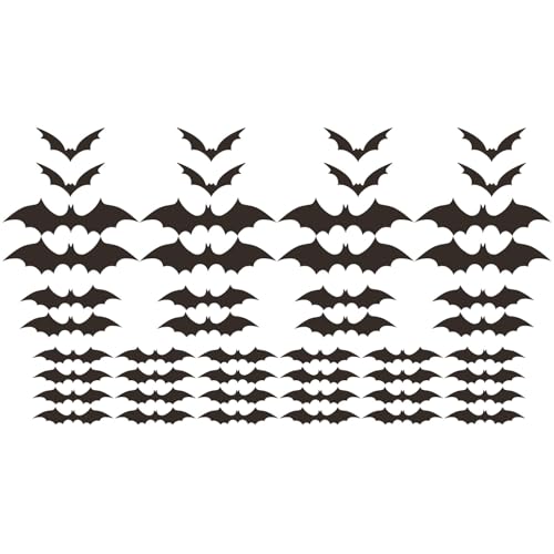 48pcs Halloween Dekorationen Fenster Klamme Abziehbilder Bat Sticker Halloween Wandtattoos Für Fenstertür Wanddekoration Halloween Party Vorräte von Laikoutd