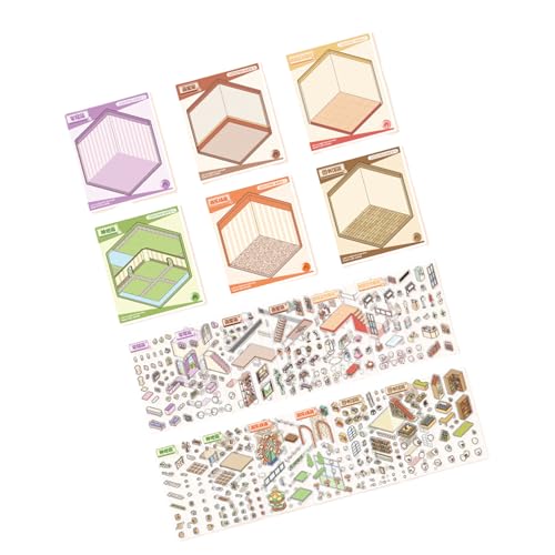 Ästhetischer Aufkleber Cartoon Szene Buch Landschaftsbuch Dekorative Stereoskopische Kabine von Laikoutd