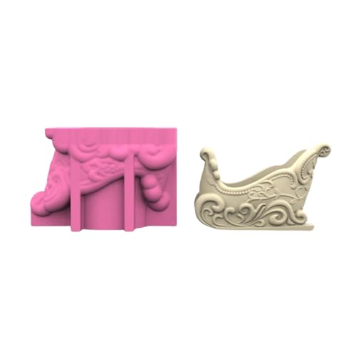 Flexible Silikon-Pflanzgefäß-Form, Blumentöpfe, Formen, Weihnachtsschlittenform, für Epoxidharz-Bastelarbeiten von Laikoutd