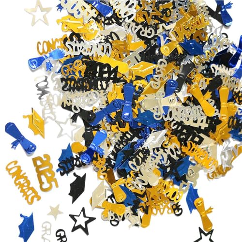 Goldfarbenes, schwarzes, blaues Konfetti, Abschlussfeier, Party-Dekoration, glitzernd, Überwurf, freundliches Schulveranstaltungszubehör Goldfarbenes, schwarzes, blaues Konfetti, Abschlussfeier, Party-Dekoration, glitzernd, Überwurf, freundliches Schulveranstaltungszubehör von Laikoutd